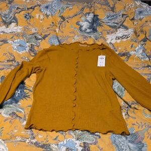 Abercrombie & Fitch Mustard Ruffle Long Sleeve Top